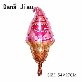 Danajiau син Кифла хранително-вкусовата балон преливащи сладолед фолио гелиевый топка рожден ден на сладък шоколад сватбена украса балон