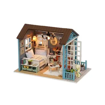 Дървени Играчки в Американски Стил за Деца, Класически Къща, Мини-Куклена Къща 