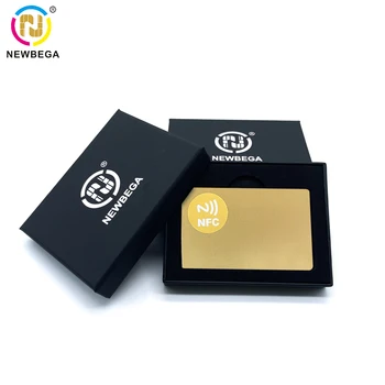 Социална Цифрова карта на NFC метал 13,56 Mhz Матово Черен, Смарт Безконтактен визитка RFID Ntag216 1 бр.