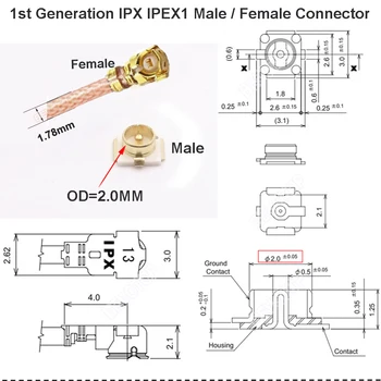 1 бр. от 1 до 4 SMA IPX Сплитер кабел RP-SMA/SMA Женски до 4 x U fl IPEX1 Female1 RG178/RF1.13 Удължител за антена WIFI Скок