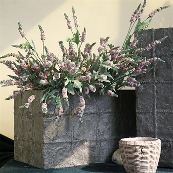 Флокированный диви цветя, Лавандула фалшива трева изкуствени пластмасови цветя за дома fleurs artificielles украса на стаята