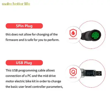 НОВ USB Кабел за Програмиране Bafang за Bafang BBS01, BBS02 и BBS03/BBSHD Mid Drive Електрически Мотор Motor Програмируем Кабел