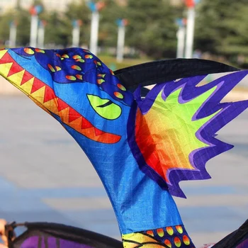 3D Въздушен Змии Dragon100M Единична Линия С Опашката си за Спорт На Открито Забавна Играчка Семейно Взаимодействие Родители и деца на Дъгата Въздушен Змии