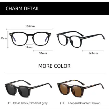 2022 Поляризирани Слънчеви Очила за Жени и мъже 2 В 1 с Магнитен Клипс За Очила TR90 Оптични Рамки за Очила по Рецепта, Магнитни Ключалки