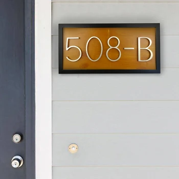 Вратата Табела с Номер Дом Табелка с Името на Дървена Дъска Адресна Знак за Номера на Жилища