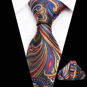 Нова цвете вратовръзка класически костюми цветен принт вратовръзки на врата gravatas жакард сватбени ежедневни мъжки вратовръзки вратовръзки за мъжете с носовым шал