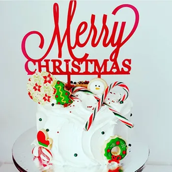 Весела Коледа Торта Topper на Коледно Парти Десерт Торта Декор Дядо Коледа дърво флаг Коледна Украса за Дома Навидад Нова година