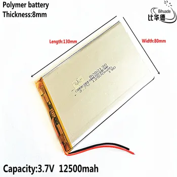 3,7 В 12500 ма литиево-полимерна батерия 8080130 MP3 MP4 навигационни инструменти, малки играчки и други стоки Универсална батерия
